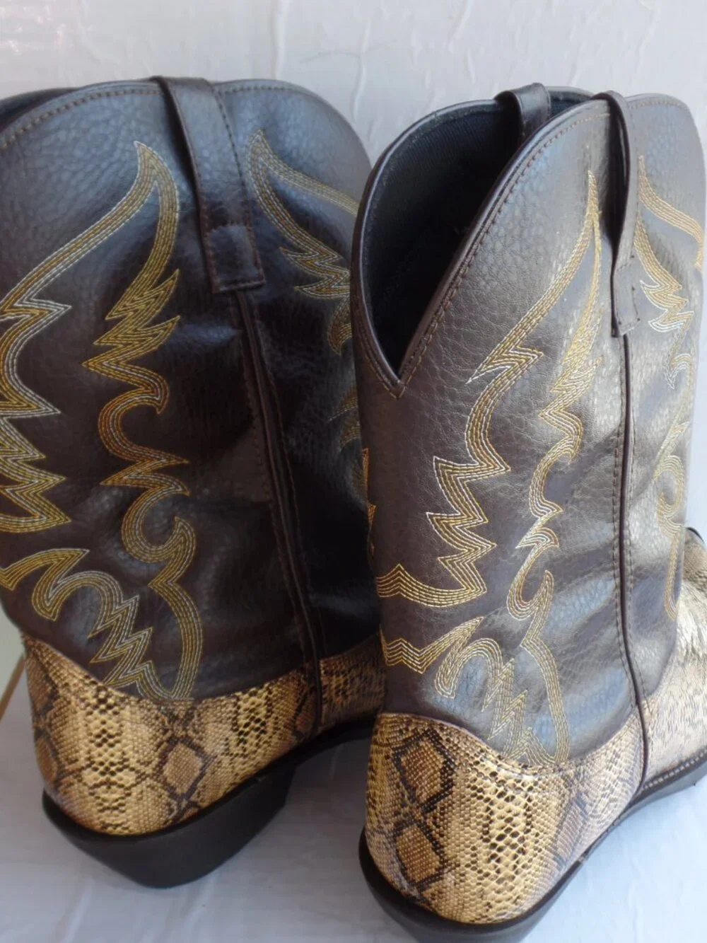 Laredo Mens Animal Print Pointed Toe Pull On Casual Boots Mid Calf - sz 15 68068
